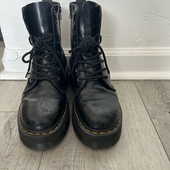 Dr. Martens Black Leather Lace-Up Boots - Picture 2 of 6
